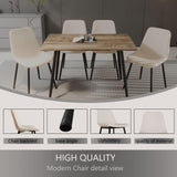 Small Dining Table Set for 4, Modern Dining Table and Chairs Set with 4 Fabric Dining Chairs, 5 Piece Wooden Dining Table Set, 47'' Kitchen Table Set, Ideal for Small Spaces Hilknen