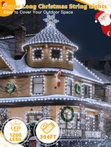 BrightChristmas Christmas Lights 1200 LED 394 FT, Waterproof Outdoor String Lights with Remote and Timer, Christmas Tree Lights with 8 Modes Dimmable, Fairy Lights for Holiday Decor (Cool White) BrightChristmas