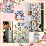 Xuhal 30 Pcs Animal Diamond Painting Magnets Watercolor Animal Diamond Art Magnet Kits for Adults Cute Elephant Tiger Refrigerator Magnetic Sticker 5D Rhinestone Fridge Stickers for DIY Crafts Gifts Xuhal