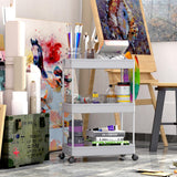 SPACEKEEPER Rolling Storage Cart 3 Tier Bathroom Cart Organizers with Wheels Laundry Room Organization Mobile Shelving Unit Utility Cart Storage Shelves Multi-Functional for Office, Home, Gray SPACEKEEPER