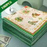 Geyee 100 Pcs 12 Days of Christmas Napkins Holiday Paper Napkin Disposable Guest Funny Towel Cocktail 2 Ply Xmas Decoupage Napkins Bulk Geyee