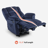 MCombo Zero Gravity Power Recliner Chair with Heat and Vibration Massage, Reclining Chair with USB Ports, Cup Holders for Living Room, Fabric R6233 (Navy Blue) MCombo