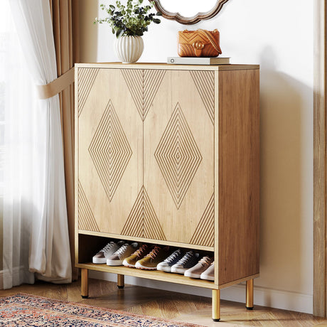 Tribesigns Shoe Cabinet with Doors, 6-Tier Shoe Storage Cabinet with Adjustable Shelves, 24 Pairs Wood Shoes Rack Modern Shoe Storage Organizer for Entryway, Closet, Living Room Tribesigns