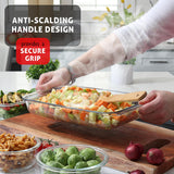 Nestl 4-Pack Glass Baking Dishes for Oven, Glass Food Storage Containers with Lids, Leakproof Casserole Dishes for Oven with Lid, Cooking, Microwave Oven Freezer Safe Bakeware, 9x13 Lasagna Pan Black Nestl