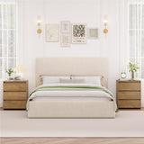 FOTOSOK Nightstand Set of 2 Nightstand with 3 Drawers, Bedside Table Night Stand for Bedroom with Cut-Out Handle, Sofa Side Table 3 Drawer Nightstand for Bedroom, 17.7W*15D*21.7H, Wooden Grain FOTOSOK