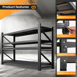 68” W Metal Shelf Heavy Duty, 8000LBS Metal Garage Shelving Units, 4 Tier Storage rack shelves, Steel Industrial Shelving , Adjustable Standing Shelf for Basement/Warehouse 68"W x 24"D x 64"H, Black AFAIF