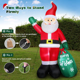 8 FT Christmas Inflatable Santa Claus Outdoor Decoration for Yard, Blow up Santa Decor with Big Gift Bag, Built-in LED Lights for Garden Patio Lawn Home Indoor Winter Holiday Party, IP44 Weatherproof FunFanso