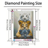 GXGLLPZBY DIY Tiger Animal Diamond Painting Kits, 5D Diamond Art for Beginners Adults, Round Full Drill Diamond dot Art Kits,Gem Art for Adults Home Wall Decor 11.8x15.8in GXGLLPZBY