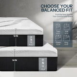 14 Inch Hybrid Mattress Queen Size, Cooling Hybrid Mattress Made in USA, 3-Zone Individual Pocket Spring Mattresses Supportive & Pressure Relief, Lyocell Cover& Bamboo Charcoal Memory Foam Mattress Life Balance