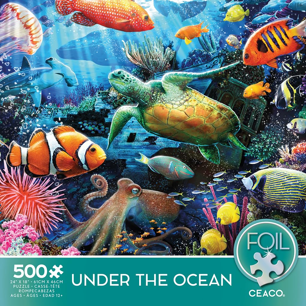 Ceaco - Foil Puzzle - Under The Ocean - 500 Piece Jigsaw Puzzle Ceaco