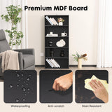 Sweetcrispy Industrial 5 Shelf Bookcase - Large 53 Inch Tall Floor Standing Open Bookshelf for Home Office, Living Room, and Bedroom Storage, Classic Black Sweetcrispy