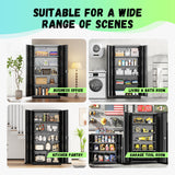 Bonusall Pantry Storage Cabinet with Lock, 72" H Metal Storage Cabinets with 4 Adjustable Shelves, Lockable Steel Cabinet for Home Office, Warehouse，School(Black) Bonusall