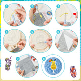 FoszaSzept Cocktail Punch Needle Coaster Kit, 22Pcs Embroidery Needle Coasters Crafts for Beginners, Easy DIY Mug Tufted Making Set with 6 Patterns Hoop Self Adhesive Felt Cloth Threading Device FoszaSzept