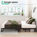 Lutown-Teen 9-Inch Heavy Duty Metal Queen Bed Frame with Steel Slat Support - No Box Spring Needed, Easy Assembly, Black Lutown-Teen