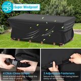 Velway Patio Table Chairs Set - Square Waterproof 76"L x 54"W x 28"H Outdoor Bistro Dining Set - Fire Pit Table Cover - Furniture Cover - Small Rectangle Ultra Windproof UV-Resistant Velway