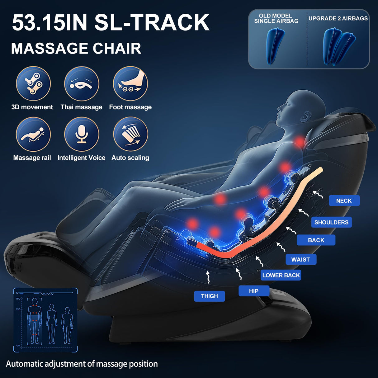 jopaw 2025 Massage Chair Full Body with 12 Auto Modes,Zero Gravity SL-Track Shiatsu Massage Chair with AI Control,Auto Body Detection,Foot Rollers,Body Scan and Waist & Calf Heating jopaw