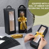 Ctosree 24 Pcs Tumbler Gift Box with Handle Gift Box for Sublimation Tumblers Heat Press Blanks Bottle clear Gift Box for Wine Bottle Cup Wrapping Packaging, 11 x 3.4 x 3.4 Inches (Black) Ctosree