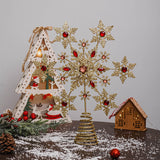 Christmas Tree Topper Indoor Festive Christmas Snowflake Treetop Metal Decoration for Holiday Home Ornament Topadorn