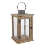 Stonebriar SB-5174B Rustic 12.5" Wooden Candle Lantern, Large, Brown Stonebriar