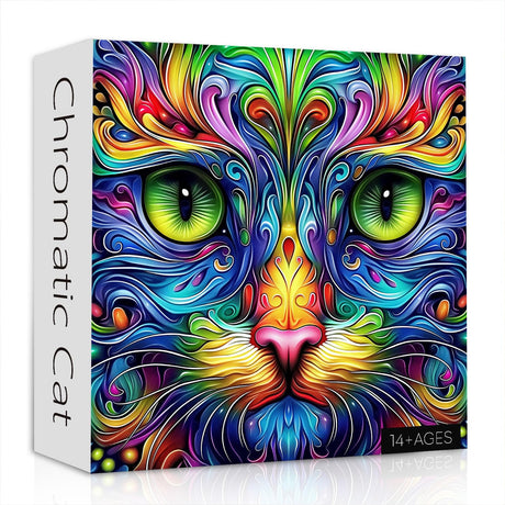 Cat Puzzles for Adults 1000 Pieces, Fantasy Animal Kitten Abstract Art Puzzle, Colorful Funny Cat Puzzle Kitty, Impossible Hard Challenge Jigsaw Puzzle for Adults PICKFORU