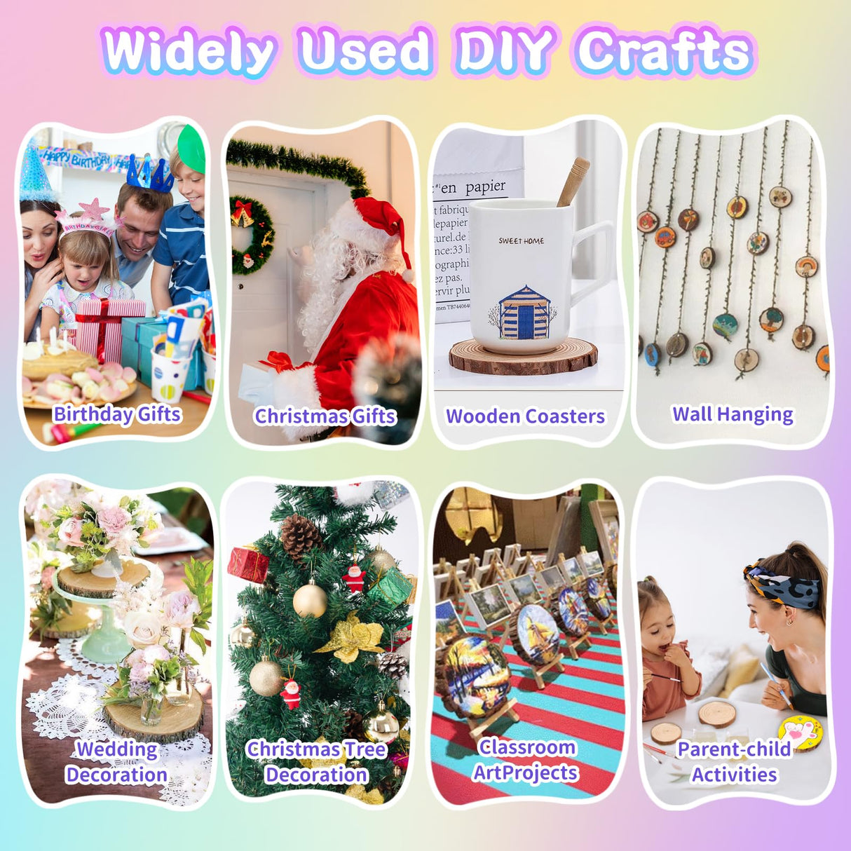 AOSITE Wooden Crafts Kit for Kids-Glow in The Dark-Arts and Crafts for Kids Ages 6-12, Wood Slices Painting Craft Activities Kits, Creative Art Toys for 6 7 8 9 10 11 12 Year Old AOSITE