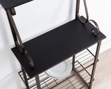 Kings Brand Furniture - Covington Metal Kitchen Shelves Baker’s Rack Microwave Stand, Pewter Kings Brand Furniture