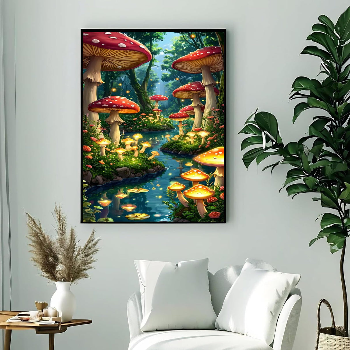 Enchanted Mushroom Diamond Art Kits for Adults, DIY 5D Diamond Painting Kits for Beginners, Round Full Drill Diamond Dots Paintings,Diamonds Pictures Gem Art for Adults Crafts Home Decor 12x16 Inch WGSMGL