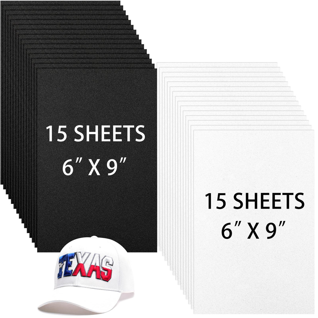 Innconee 30 Pcs Embroidery Puffy Foam 6 x 9 Inch 3mm EVA Foam Sheets for 3D Embroidery Crafts and Arts, Hand Sewing, DIY Projects, Cosplay Costumes, Quilting, Hats, Pillows, Bags (Black,White) Innconee