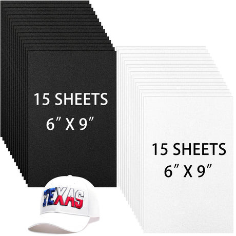 Innconee 30 Pcs Embroidery Puffy Foam 6 x 9 Inch 3mm EVA Foam Sheets for 3D Embroidery Crafts and Arts, Hand Sewing, DIY Projects, Cosplay Costumes, Quilting, Hats, Pillows, Bags (Black,White) Innconee