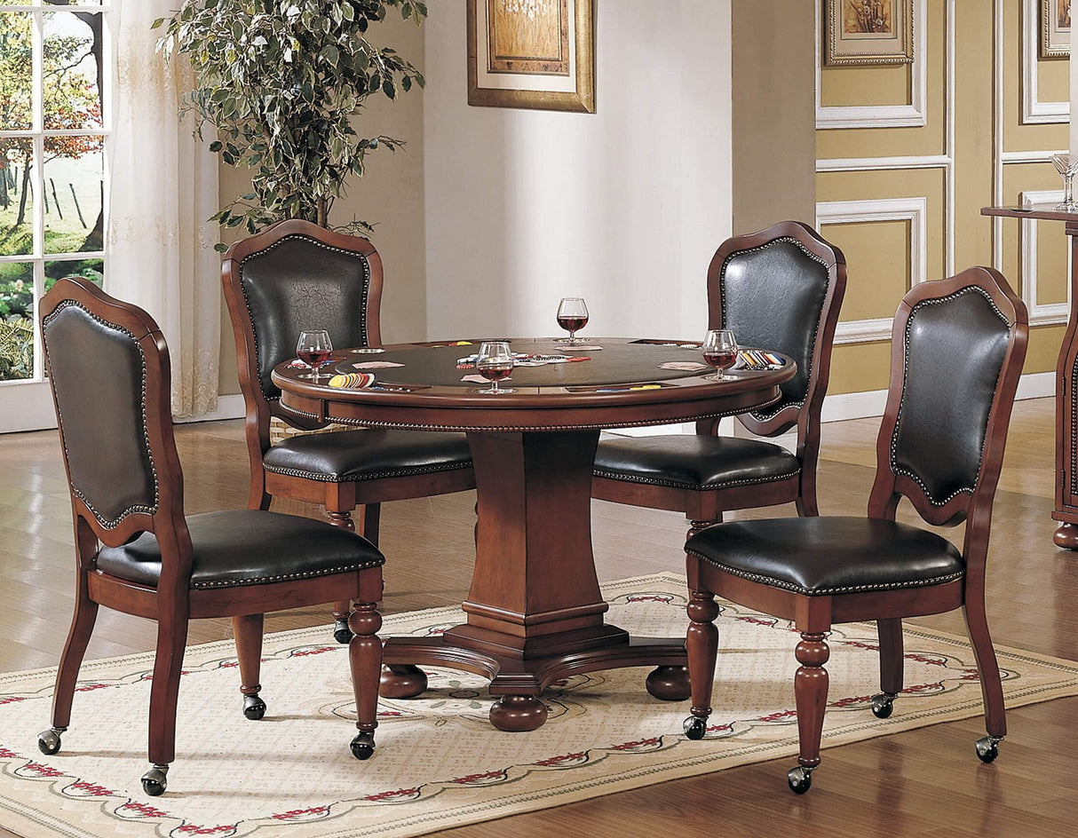 Sunset Trading Bellagio Dining/Game Table, Reversible Poker Top with Cup Holders, Walnut Sunset Trading