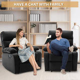 GNMLP2020 Manual Recliner Chairs for Adults, Anti-Scratch Leather Single Sofa Recliner Chairs,Small Recliner Chair for Small Space, RV, Living Room, Black GNMLP2020