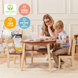 ECR4Kids Hideaway Table and Chair Set, Kids Furniture, Dark Walnut/Antique White, 3-Piece ECR4Kids