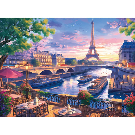 300 Piece Puzzle for Adults-Blooming Paris | Recycled Cardboar Jigsaw Puzzles 300 Pieces | Challenging Family Activity Great Gift Idea for Family Friends | Difficult Puzzles Size 20.5X 15 inches Edsjegn