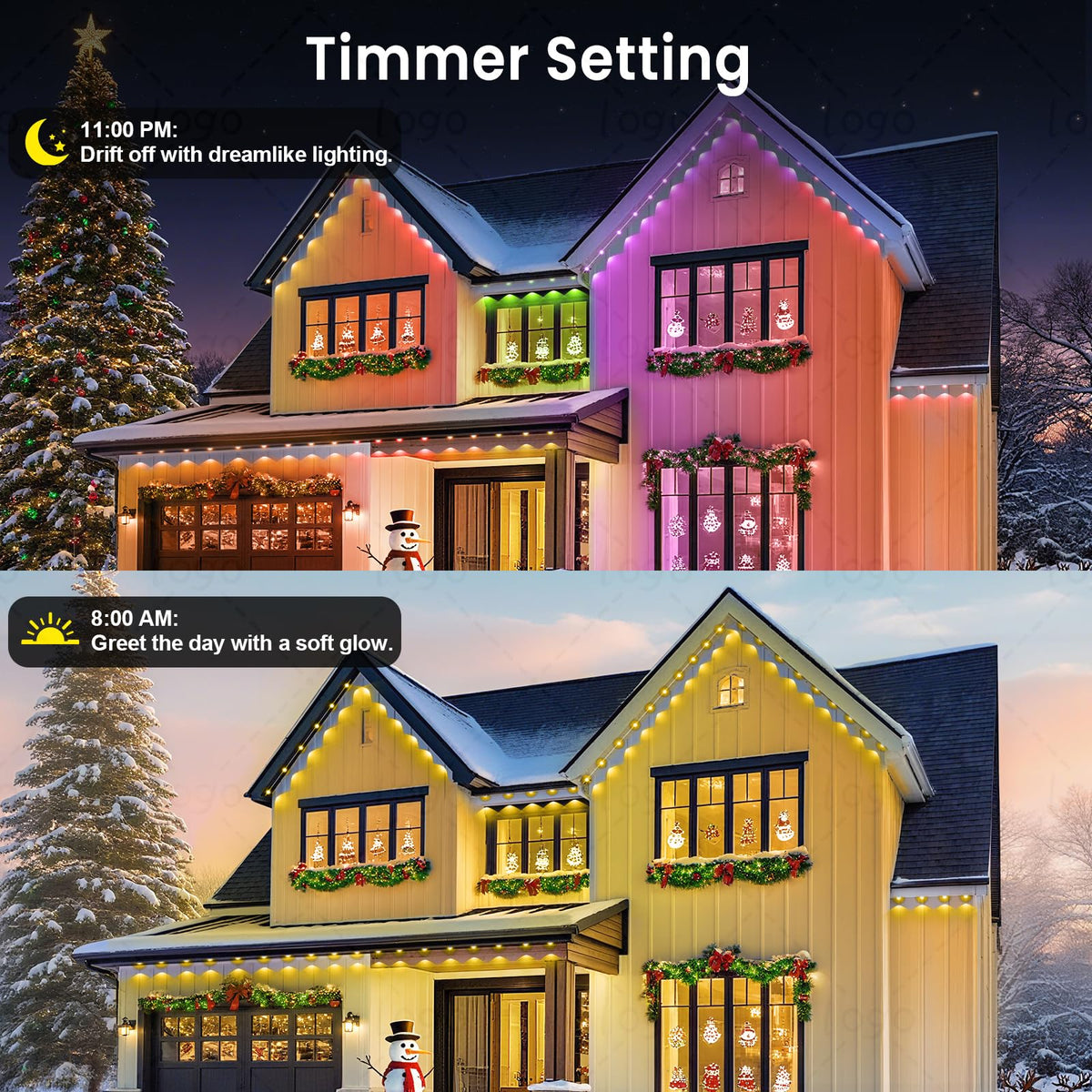 Smart Permanent Outdoor Lights for House, 49.6ft with 30 RGB+IC Smart Outdoor Lights, P67 Waterproof with DIY Scene for Halloween Christmas Decor, Remote Control, Work with Alexa, Google Assistant MFROO