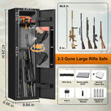 Marcree 2-3 Gun Safe, Gun Safe for Rifles and Pistols, Gun cabinets for Rifles and Shotguns, Long Gun Safes for Rifles and Shotguns with Dual Alarm System, No Assembly Marcree