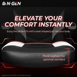 N-GEN Video Gaming Computer Chair Ergonomic Office Chair Desk Chair with Lumbar Support Flip Up Arms Adjustable Height Swivel PU Leather Executive with Wheels for Adults Women Men (White) NEO CHAIR