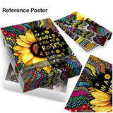 Sunflower Inspirational Puzzles for Adults 1000 Piece, Rainbow Mandala Colorful Flower Jigsaw Puzzle, Motivational Quote Puzzle for Family Game IdeaBazar