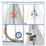 BUYGOO Mini Sailboat Model Decoration - 4-Piece Wooden Miniature Sailing Boat Home Decor Set BUYGO