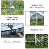 4ever2buy Large Metal Chicken Coop with Run Walk-in Poultry Cage Chicken Runs House Pen Cage Spire Roofed Chicken Coops with Anti-Ultraviolet Cover for Outdoor Backyard Farm Use 9.8’L x 6.6’W x 6.4’H 4ever2buy