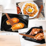 Yinkin 2 Pcs 9.8" Teak Wood Spatula for Cooking Flat Wooden Spatula Small Wooden Flipper Egg Scraper Iron Turner Wood Cooking Utensil for Kitchen Turning Flipping Serving Scraping Yinkin