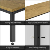 SONGXIN 39 Inch Console Table with Power Outlet,Modern Narrow Long Sofa Table Behind Couch,Skinny Entry Table with Black Metal Frame for Entryway,Living Room, Hallway,3D Oak SONGXIN