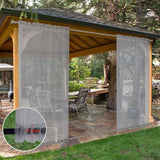 SpaceDresser Waterproof Outdoor Sheer Curtains for Patio - 2 Panels Rod Pocket Indoor Voile Sheer Curtain for Living Room,52W x 84L inch, Grey SpaceDresser