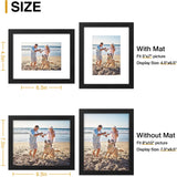 decorUhome 8x10 Picture Frame, Display Pictures 5x7 with Mat or 8x10 without Mat, Black Engineered Wood Photo Frame with Plexiglass for Wall & Tabletop Display, Picture Frames 8x10 Set of 1 decorUhome
