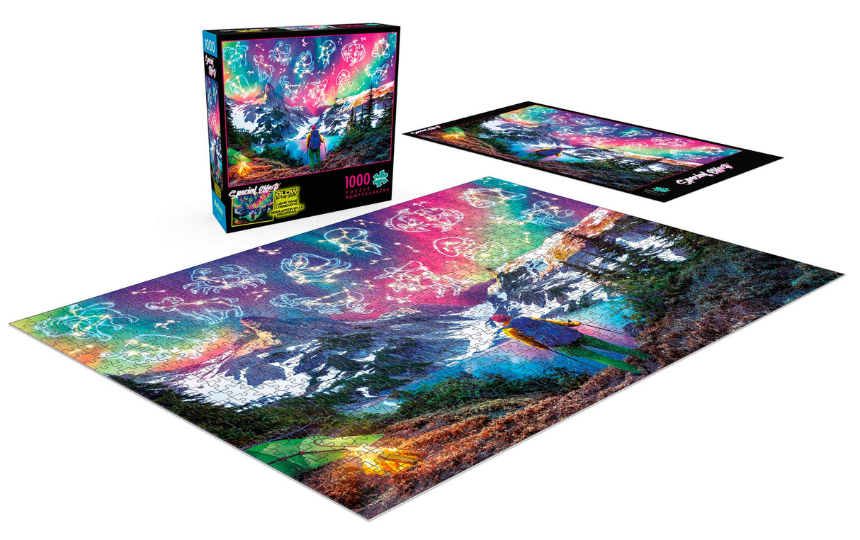 Buffalo Games - Zodiac Mountain - Glow in The Dark - 1000 Piece Jigsaw Puzzle for Adults Challenging Puzzle Perfect for Game Nights - Finished Size is 26.75 x 19.75 Buffalo Games