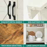 DWVO 55 Inches Round Dining Table for 6-8 People Farmhouse Circle Dining Room Table Large Kitchen Desk with 2 Tier Storage Rack for Kitchen Apartment Resturant, White DWVO