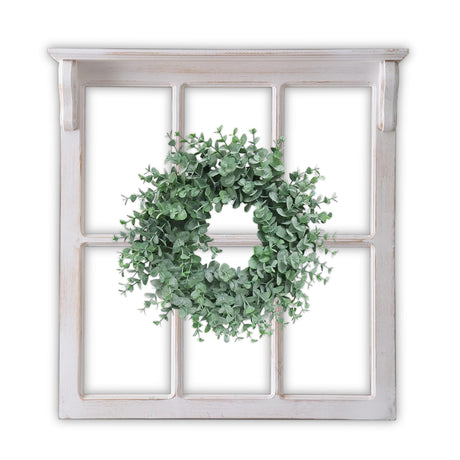 Sintosin Farmhouse Window Frames Wall Decor 29 X 30 Inch, Hanging Distressed White Rustic Rectangle Window Frame, Vintage Carved Wood Framed Wall Decor Living Room, Shabby Chic Home Decor Sintosin