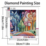 GXGLLPZBY DIY Diamond Art Kits, 5D Special Shaped Abstract Trees Diamond Painting for Beginners Adults, Paint by Diamonds Dot Gem Art Kits, Home Wall Decor 11.8x11.8in GXGLLPZBY