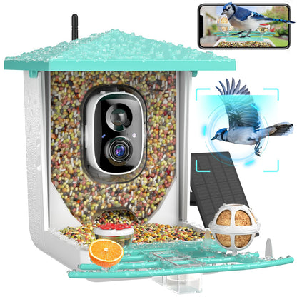 Smart Bird Feeder Camera, AI Recognition and Solar Powered, Auto Capture & Notity, Bird Video & Motion Detection Camera, Ideal Bird Watching Gifts - WoodArtSupply