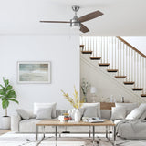 Honeywell Ceiling Fans Berryhill, 48 Inch Ceiling Fan with Color Changing LED Light, Pull Chain, Dual Mounting Options, 3 Dual Finish Blades, Reversible Airflow - 51857-01 (Brushed Nickel) Honeywell Ceiling Fans