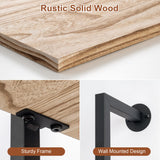 Acovy 5-Tier Rustic Wooden Ladder Shelf - Wall-Mounted Storage Rack for Living Room and Bedroom Acovy